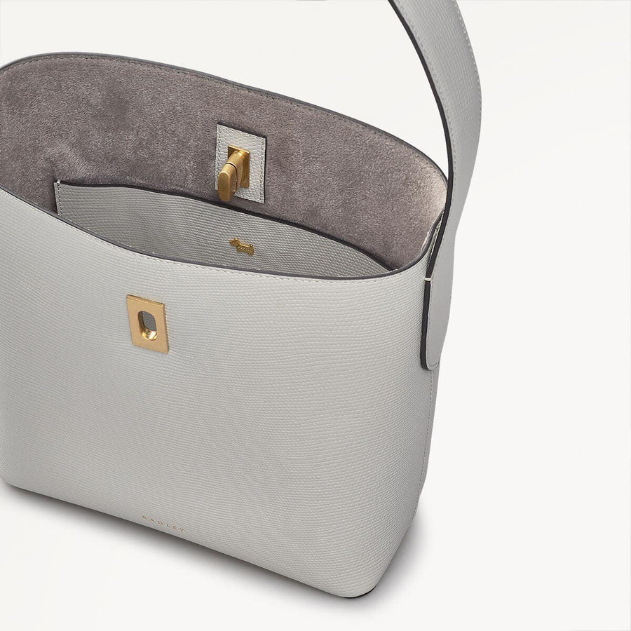 Threadneedle Street Leather Medium Open Top Crossbody Bag in Mist - 110688