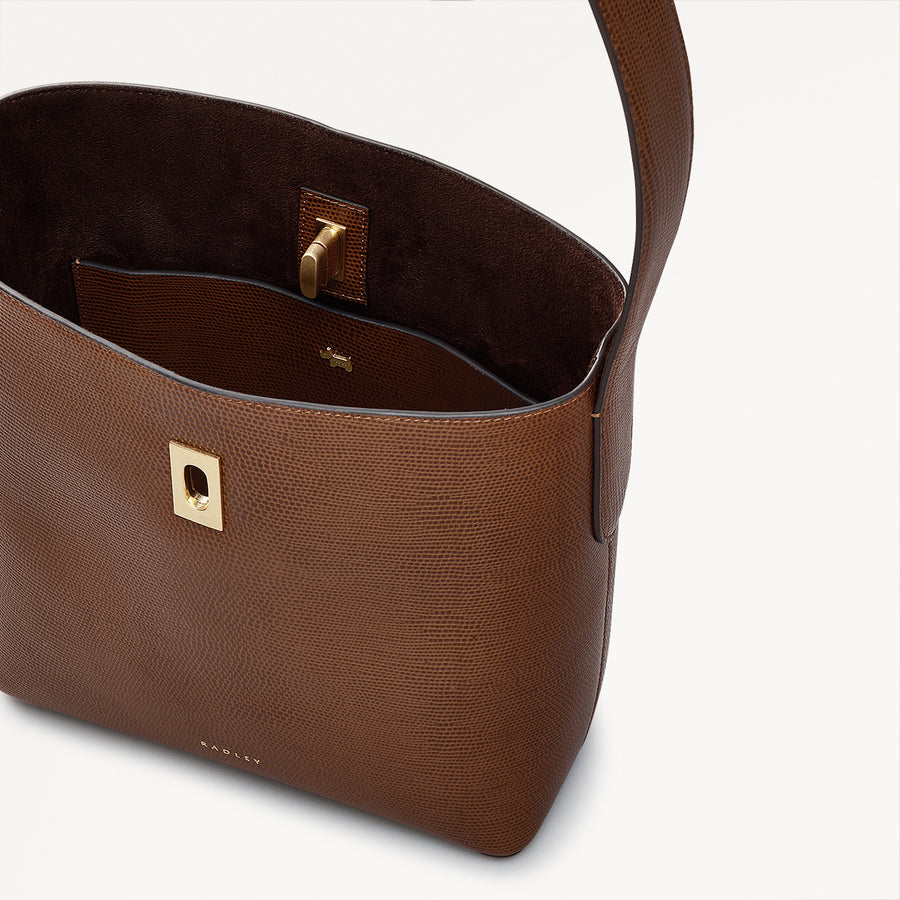 Threadneedle Street Leather Medium Open Top Crossbody Bag in Saddle - 110689