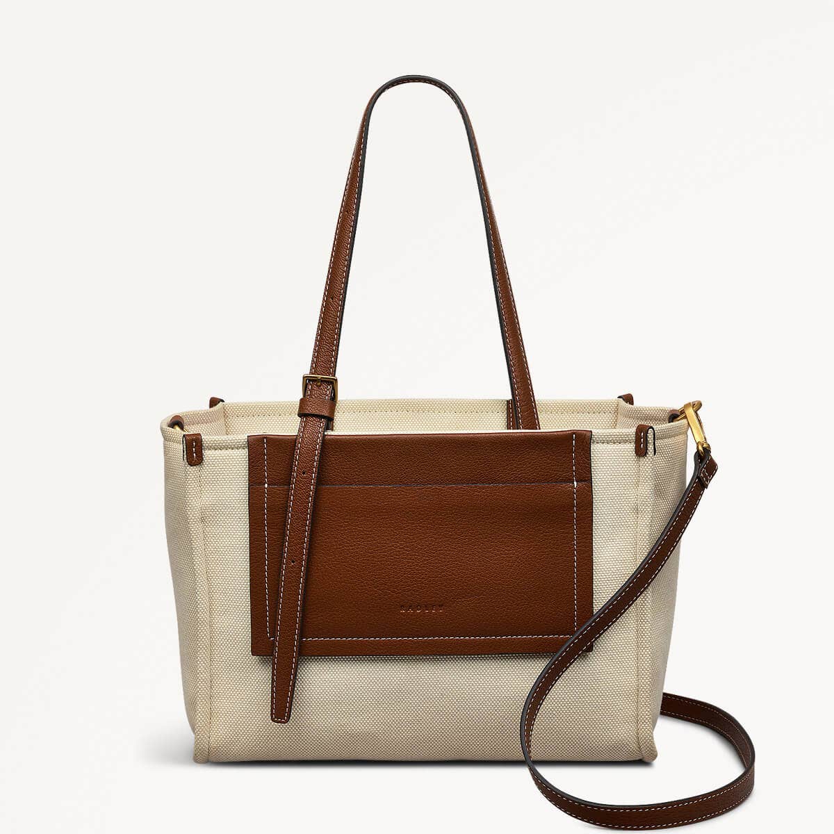 The Burlington Fabric Medium Ziptop Grab Bag in Natural - 110691