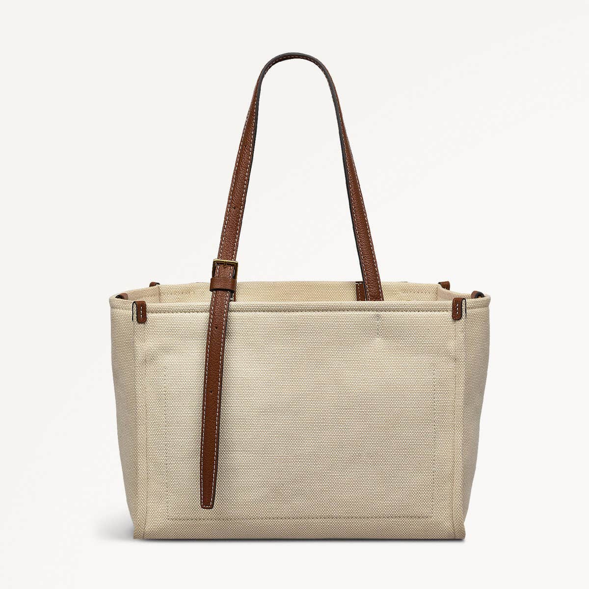 The Burlington Fabric Medium Ziptop Grab Bag in Natural - 110691