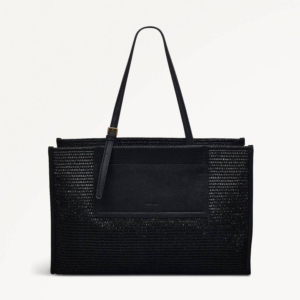 The Burlington Fabric Large Open Top Tote Bag in Black - 110693