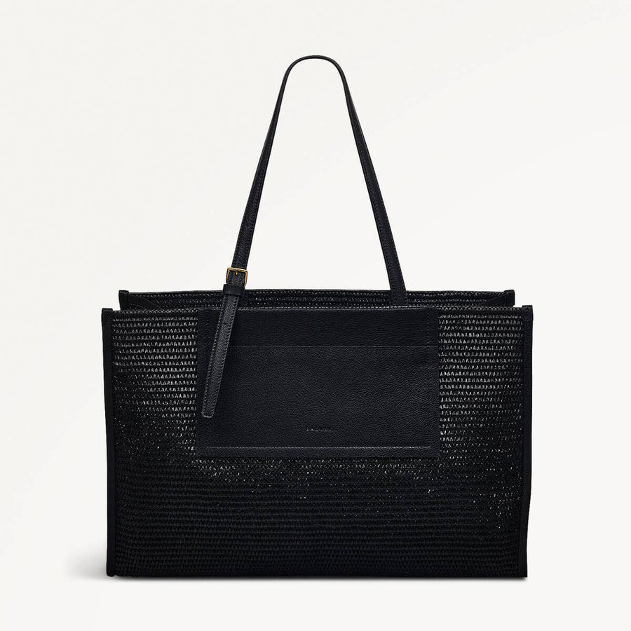 The Burlington Fabric Large Open Top Tote Bag in Black - 110693