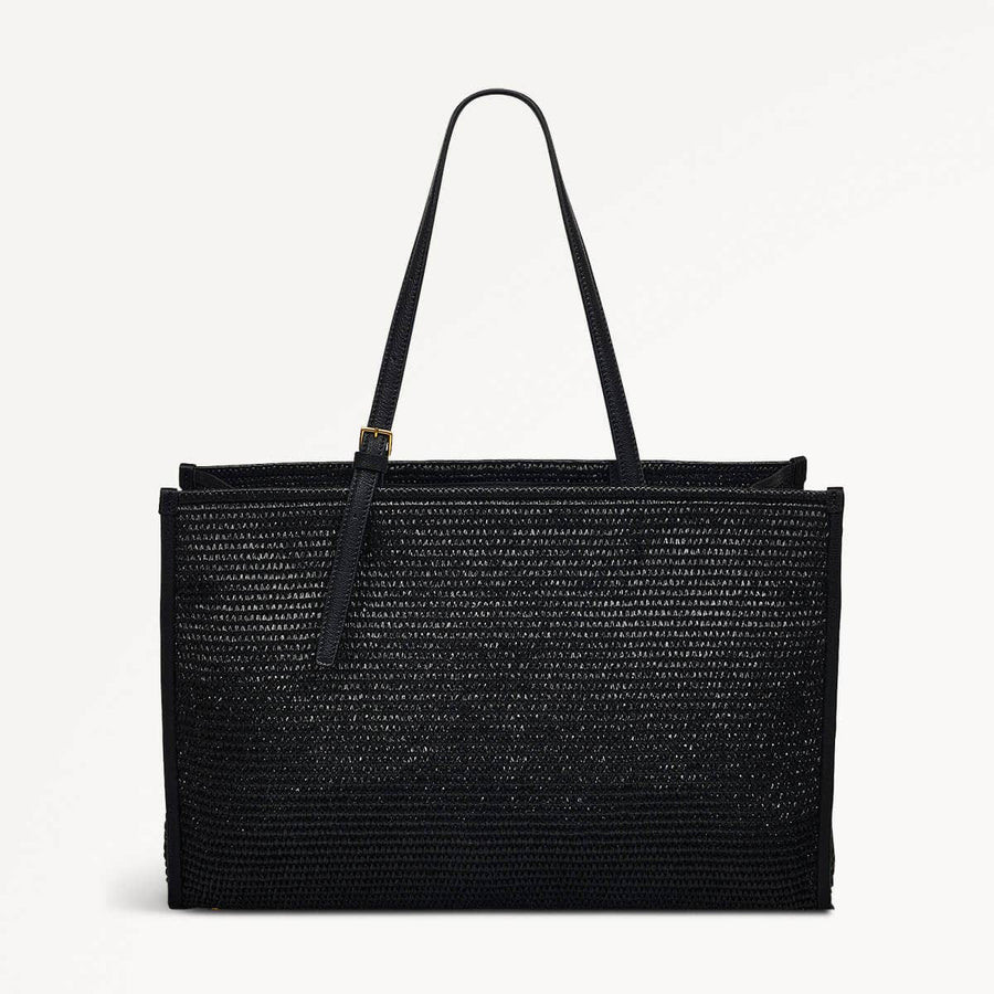 The Burlington Fabric Large Open Top Tote Bag in Black - 110693