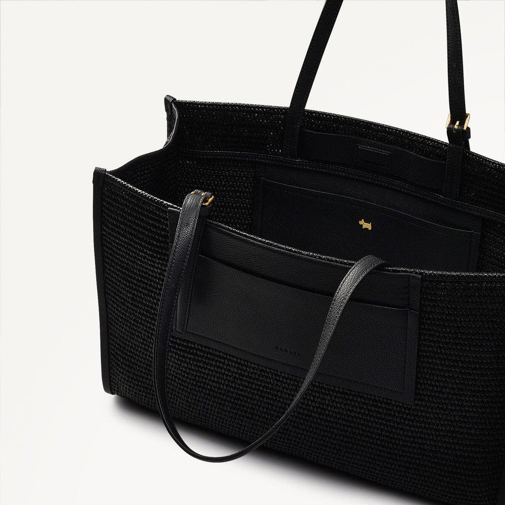 The Burlington Fabric Large Open Top Tote Bag in Black - 110693