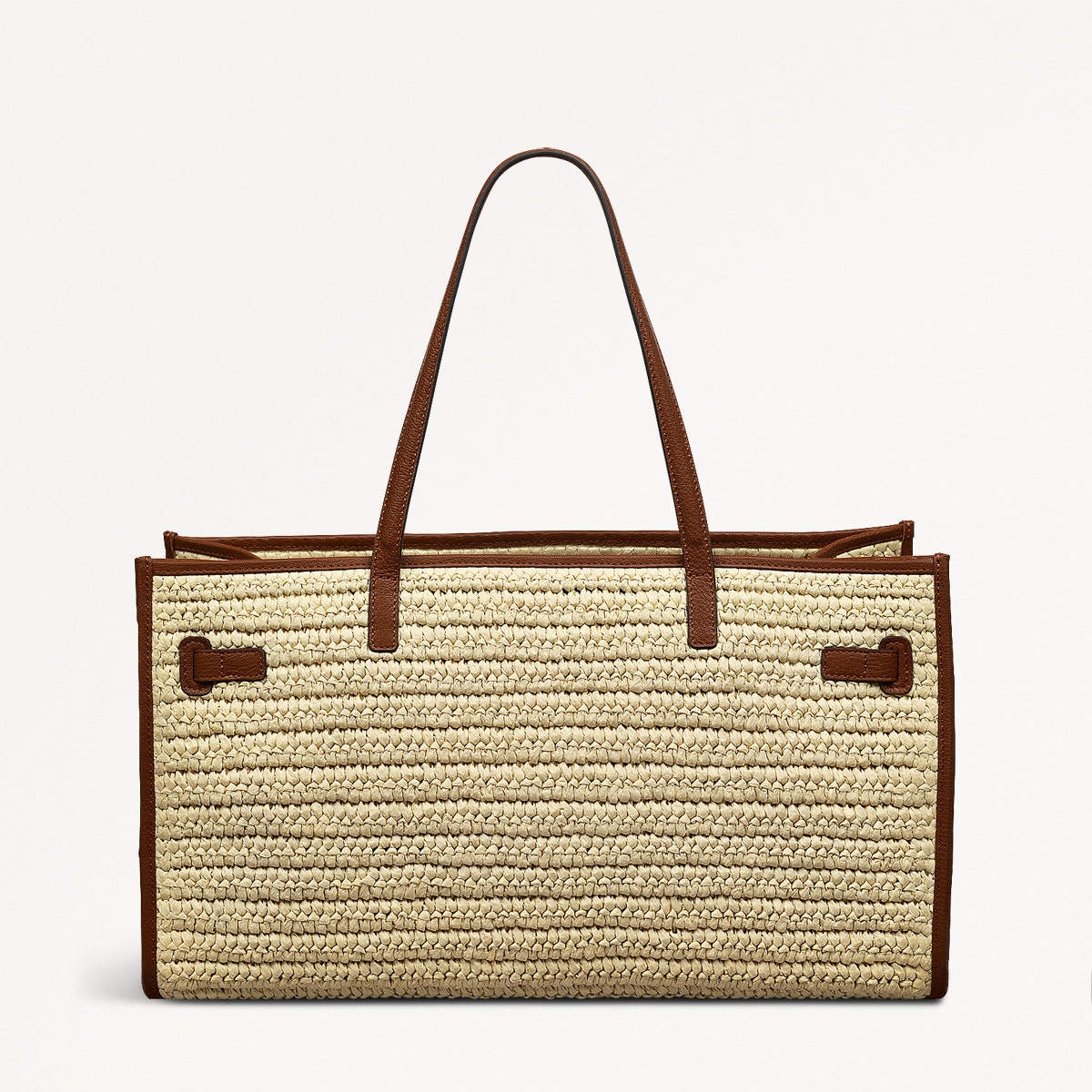 The Library Fabric Large Open Top Tote Bag in Natural - 110695
