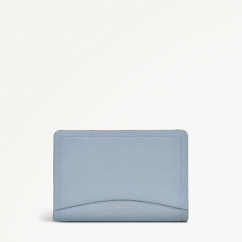 The Chancery Leather Medium Zip Around Wallet in Smoke Blue - 110705