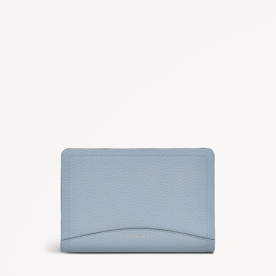 The Chancery Leather Medium Zip Around Wallet in Smoke Blue - 110705