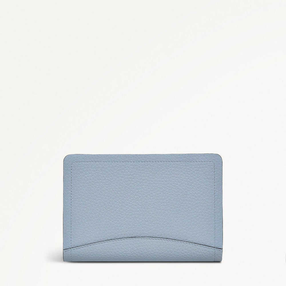 The Chancery Leather Medium Zip Around Wallet in Smoke Blue - 110705