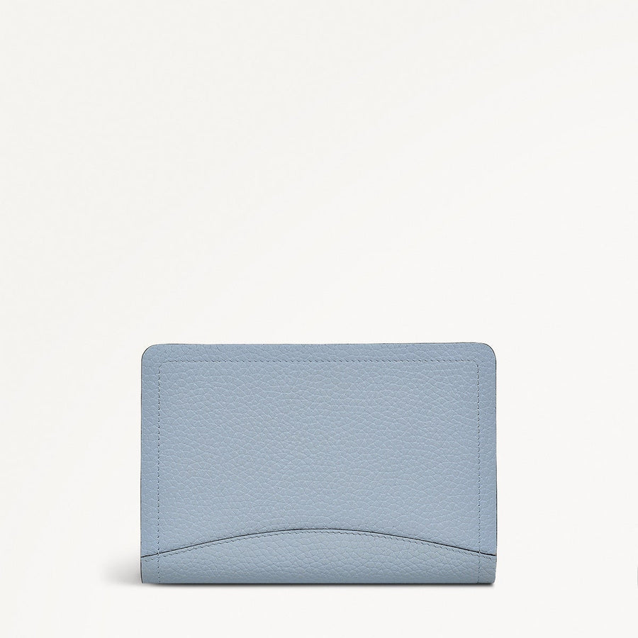 The Chancery Leather Medium Zip Around Wallet in Smoke Blue - 110705