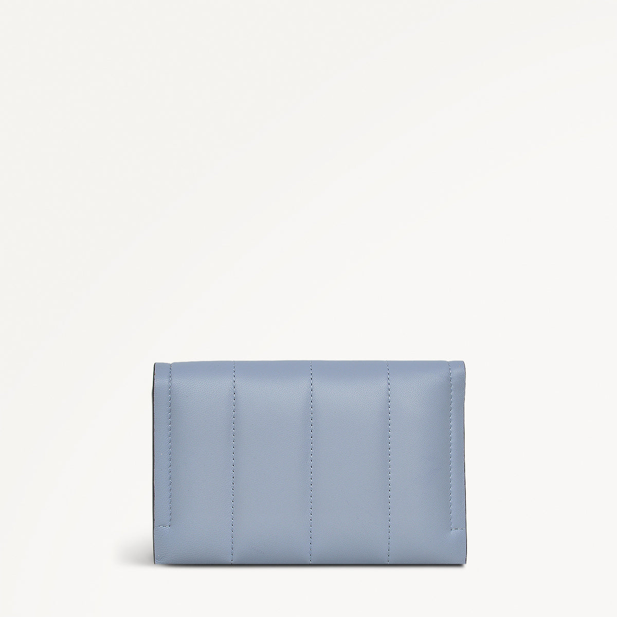 Oak Street Leather Medium Flapover Wallet in Smoke Blue - 110706