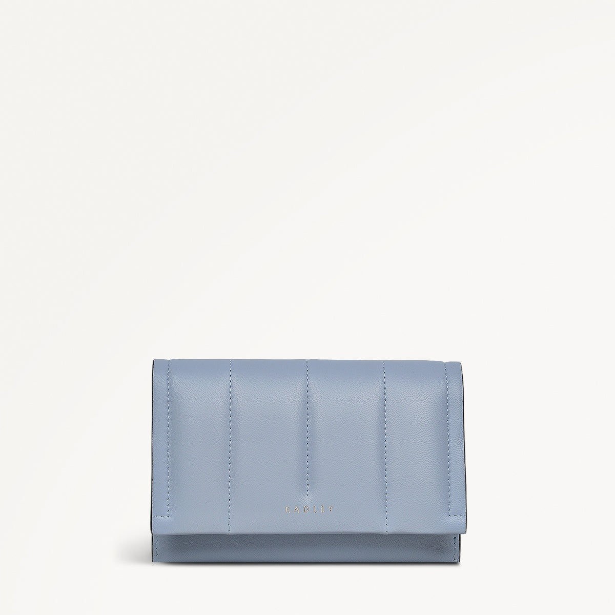 Oak Street Leather Medium Flapover Wallet in Smoke Blue - 110706