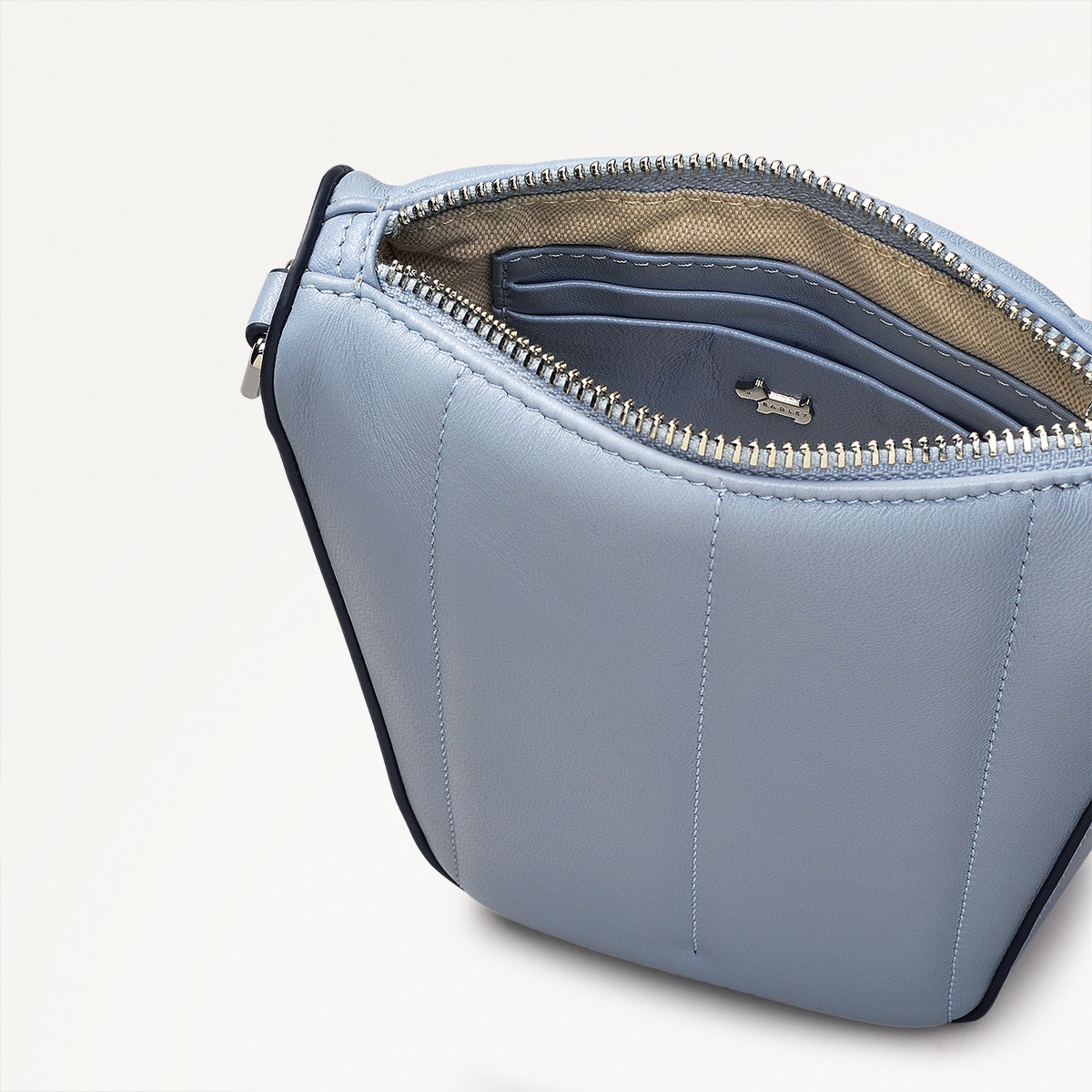 Oak Street Leather Medium Phone Crossbody in Smoke Blue - 110707