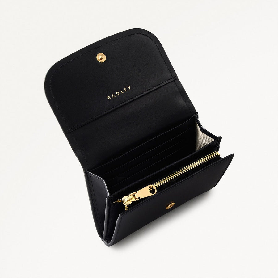 Bathurst Mews Leather Medium Flapover Wallet in Black - 110712