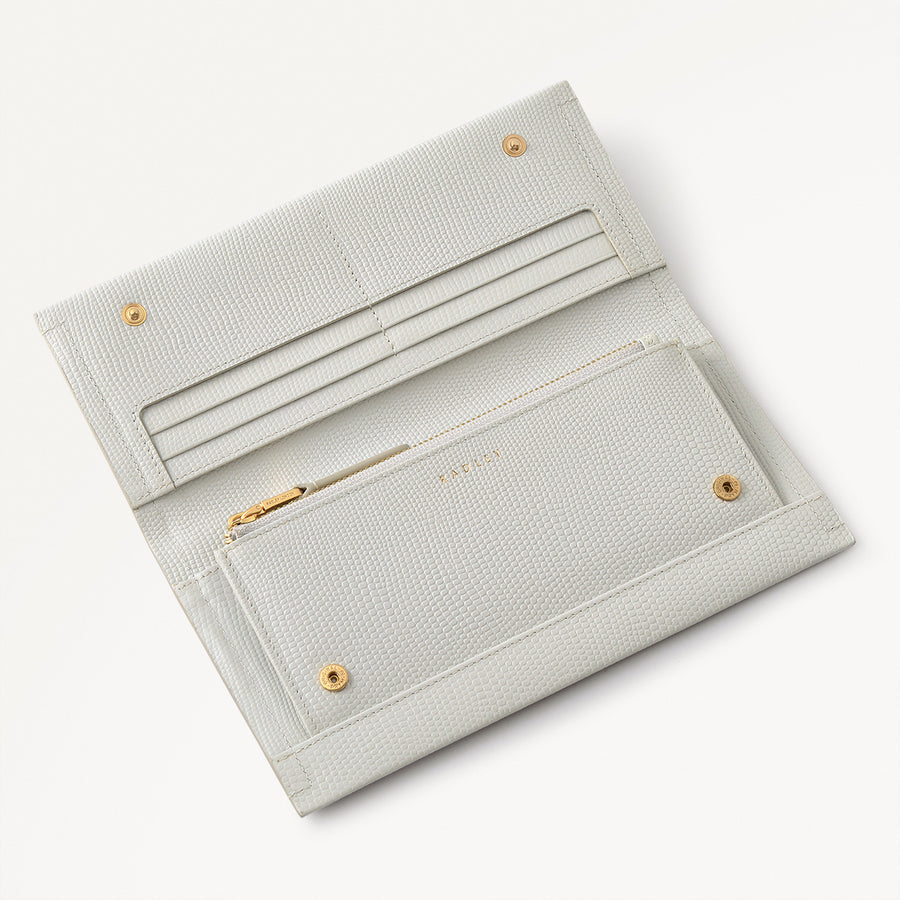 Oak Street Leather Large Flapover Wallet in Mist - 110719