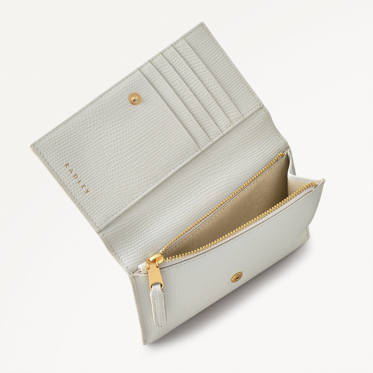 Oak Street Leather Medium Flapover Wallet in Mist - 110720