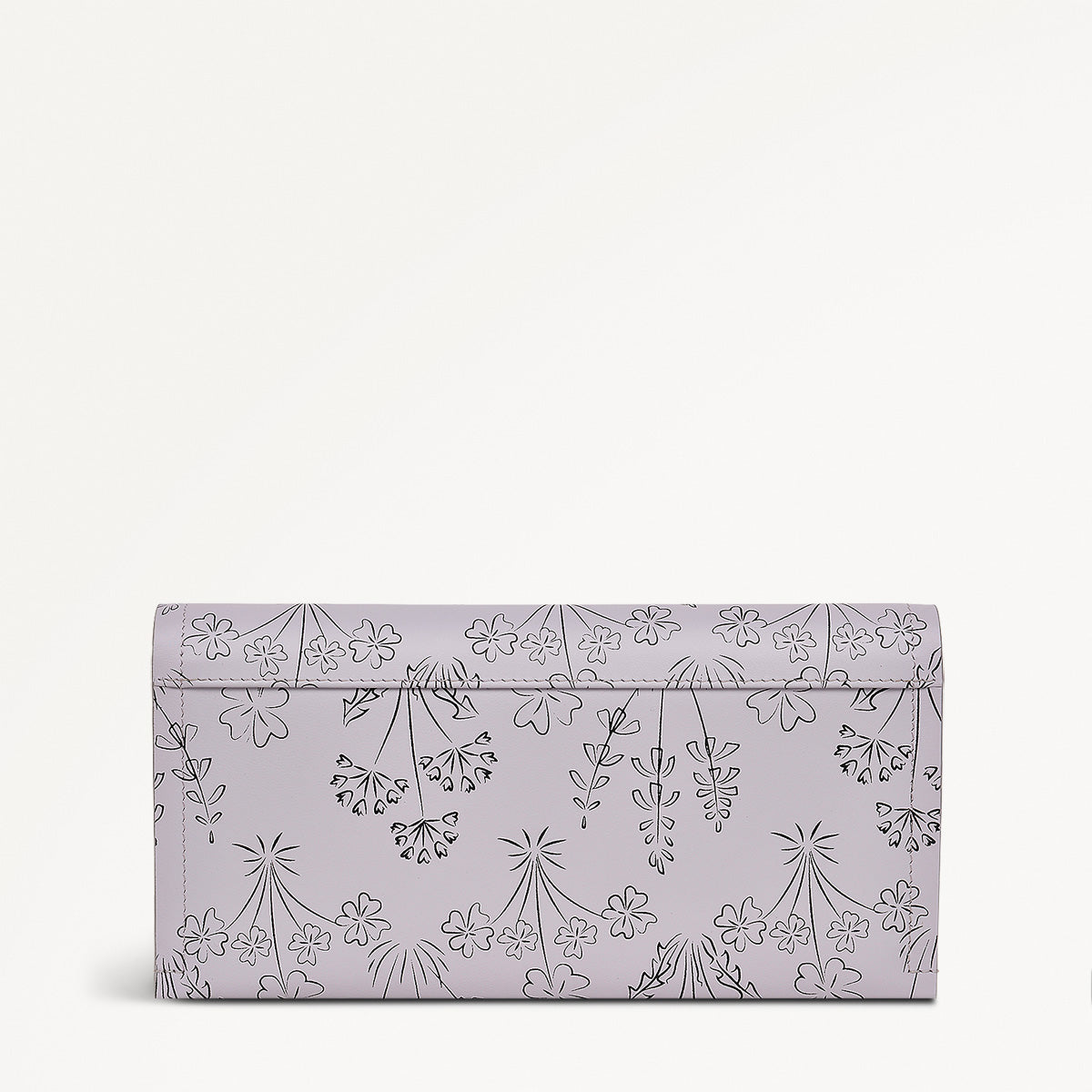 Wild Flowers Leather Large Flapover Wallet in Thistle - 110721
