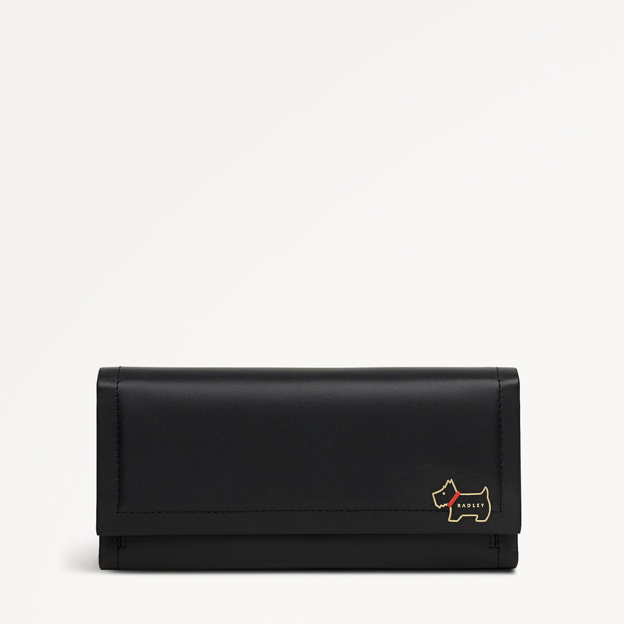 Heritage Lane Leather Large Flapover Wallet in Black - 110741