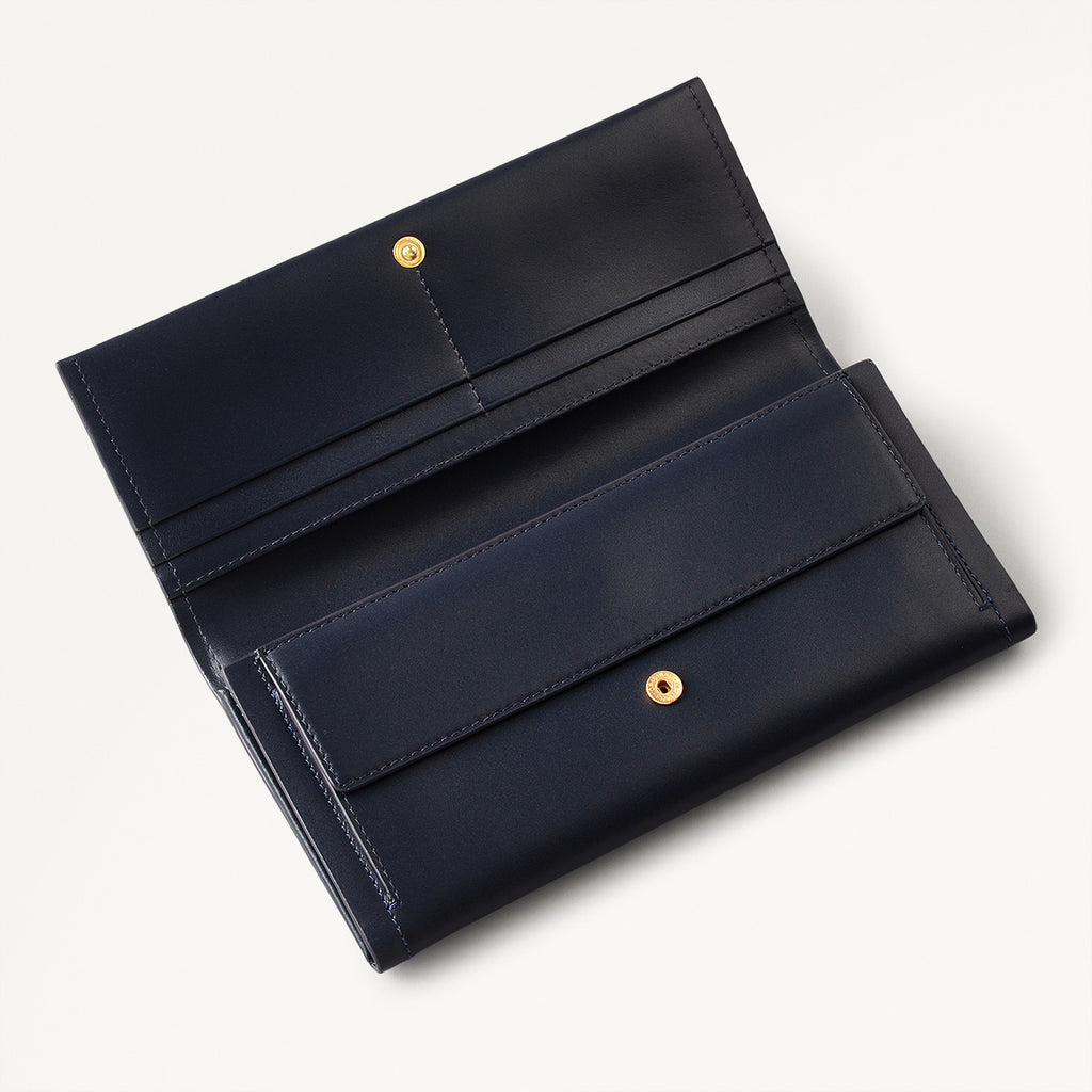 Large Flapover Matinee Purse In Black | Crest | London Large Flapover Matinee Purse In Black | Crest | London