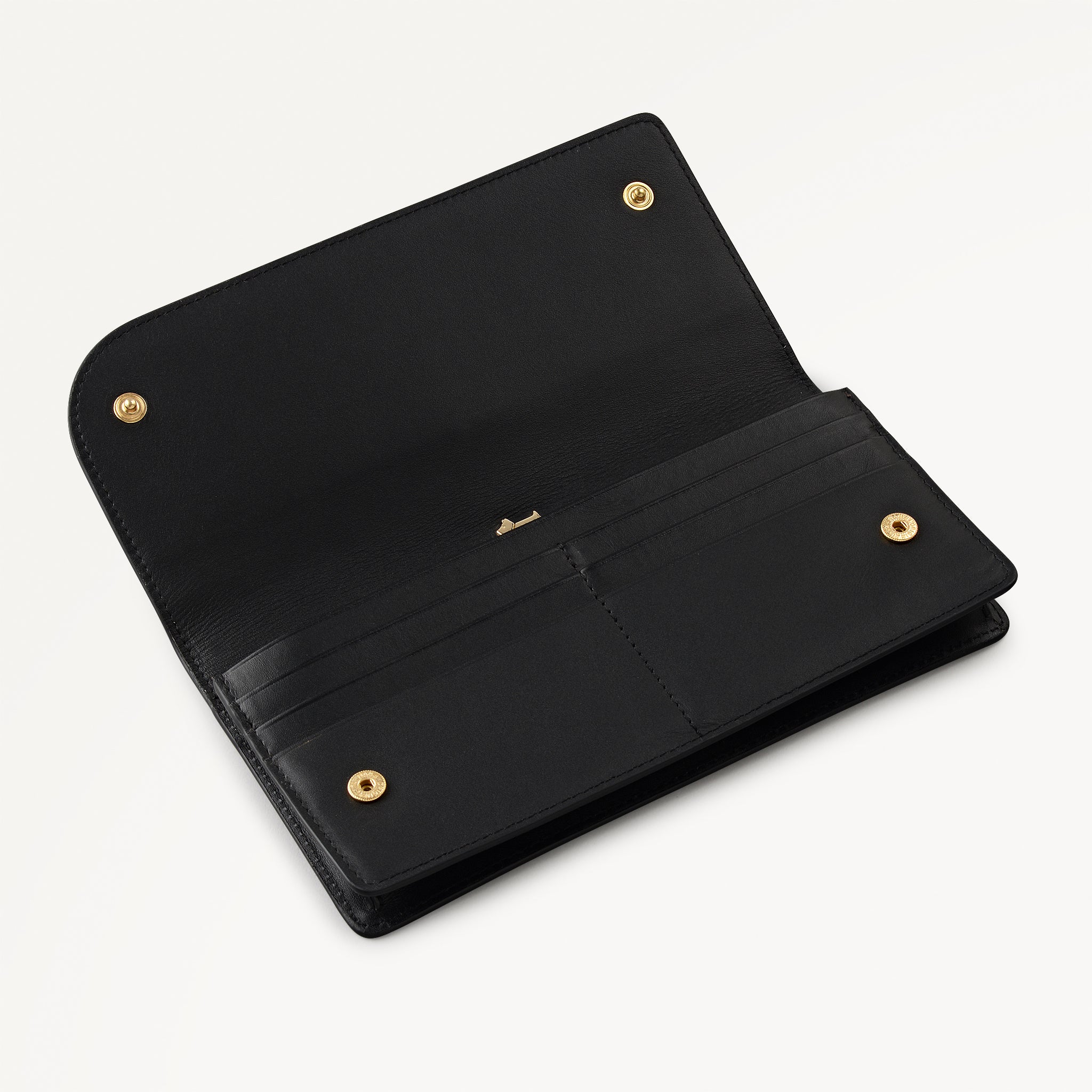 Pockets Leather Large Bifold Wallet in Black - 110753