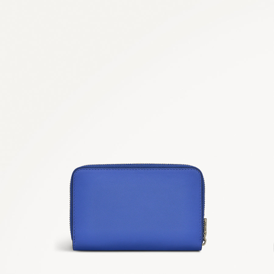 Pockets Leather Medium Zip Around Wallet in Yves Blue - 110756