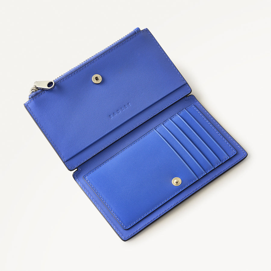 Coin Street Medium Ziptop Purse Yves Blue  - 110759