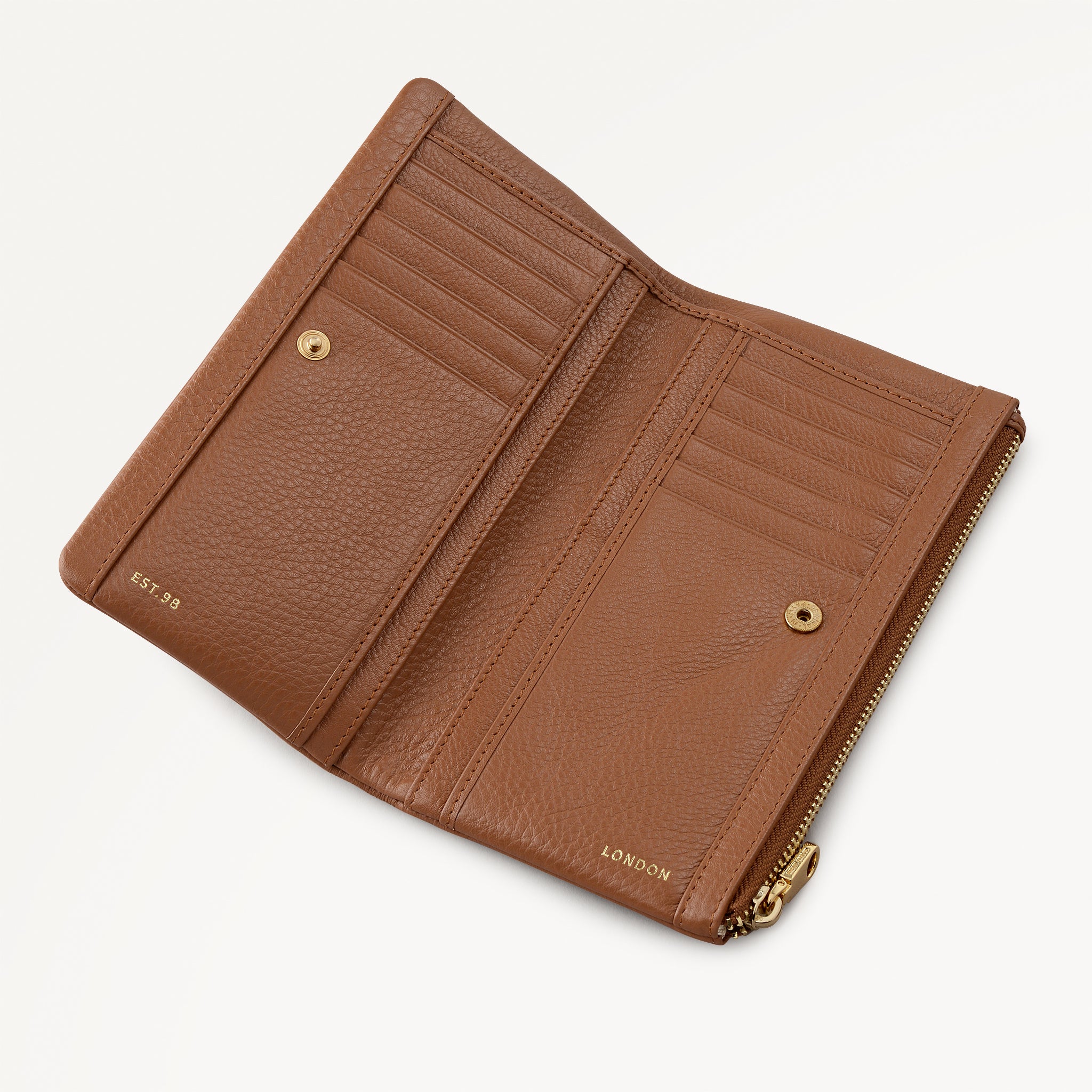 Mallow Street Leather Large Bifold Wallet in Saddle - 110765