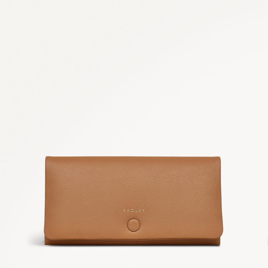 Mallow Street Leather Large Flapover Wallet in Dark Butter - 110767