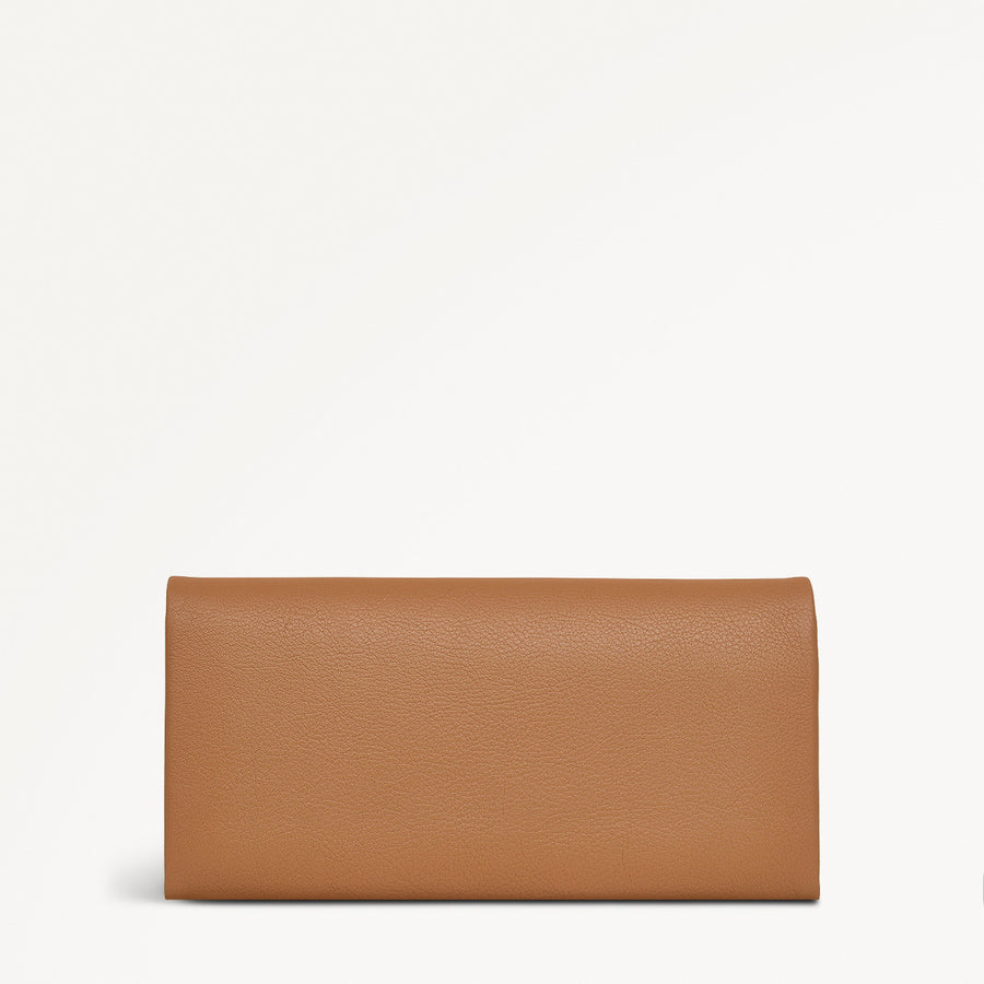Mallow Street Leather Large Flapover Wallet in Dark Butter - 110767
