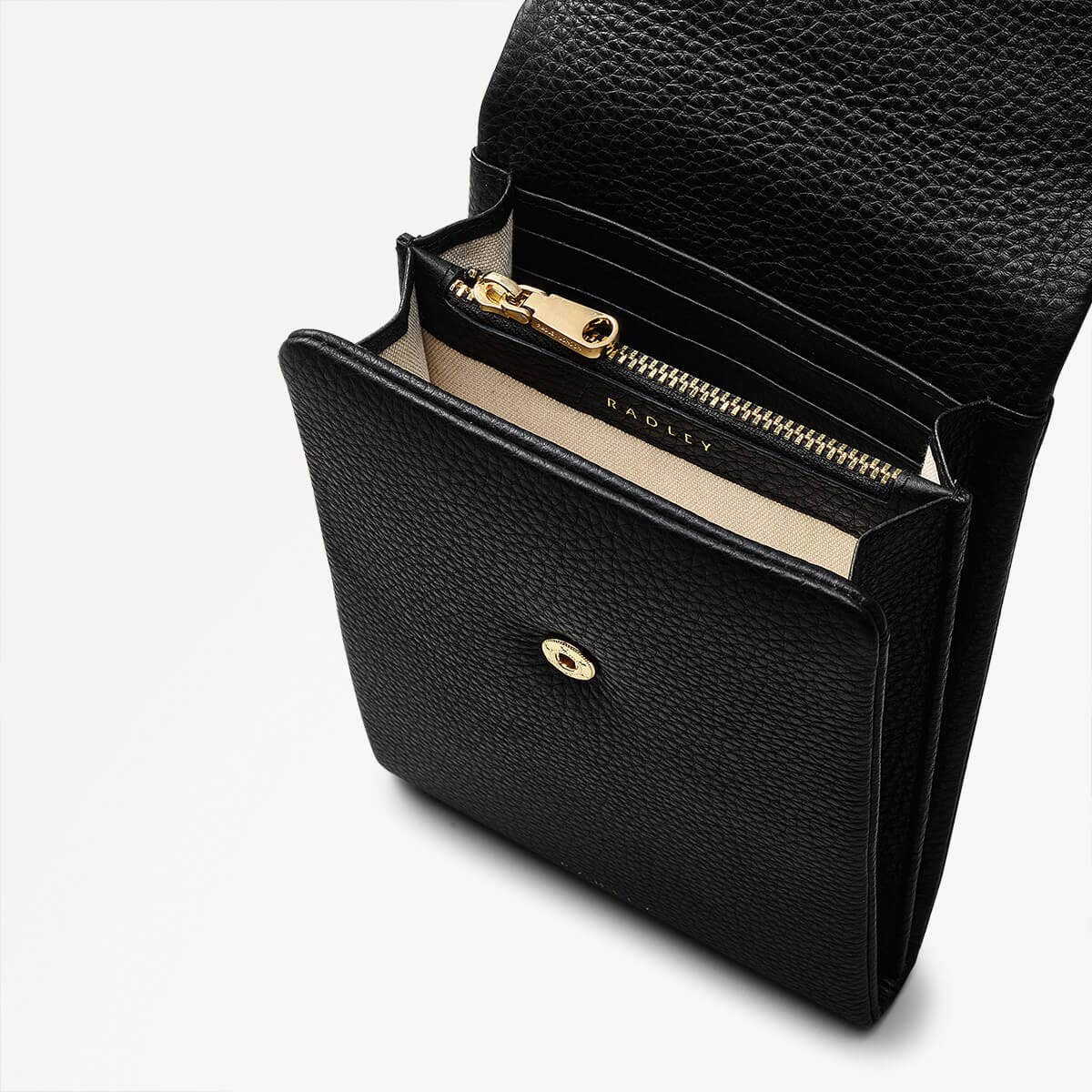 Mallow Street Leather Medium Phone Cross Body in Black - 110770