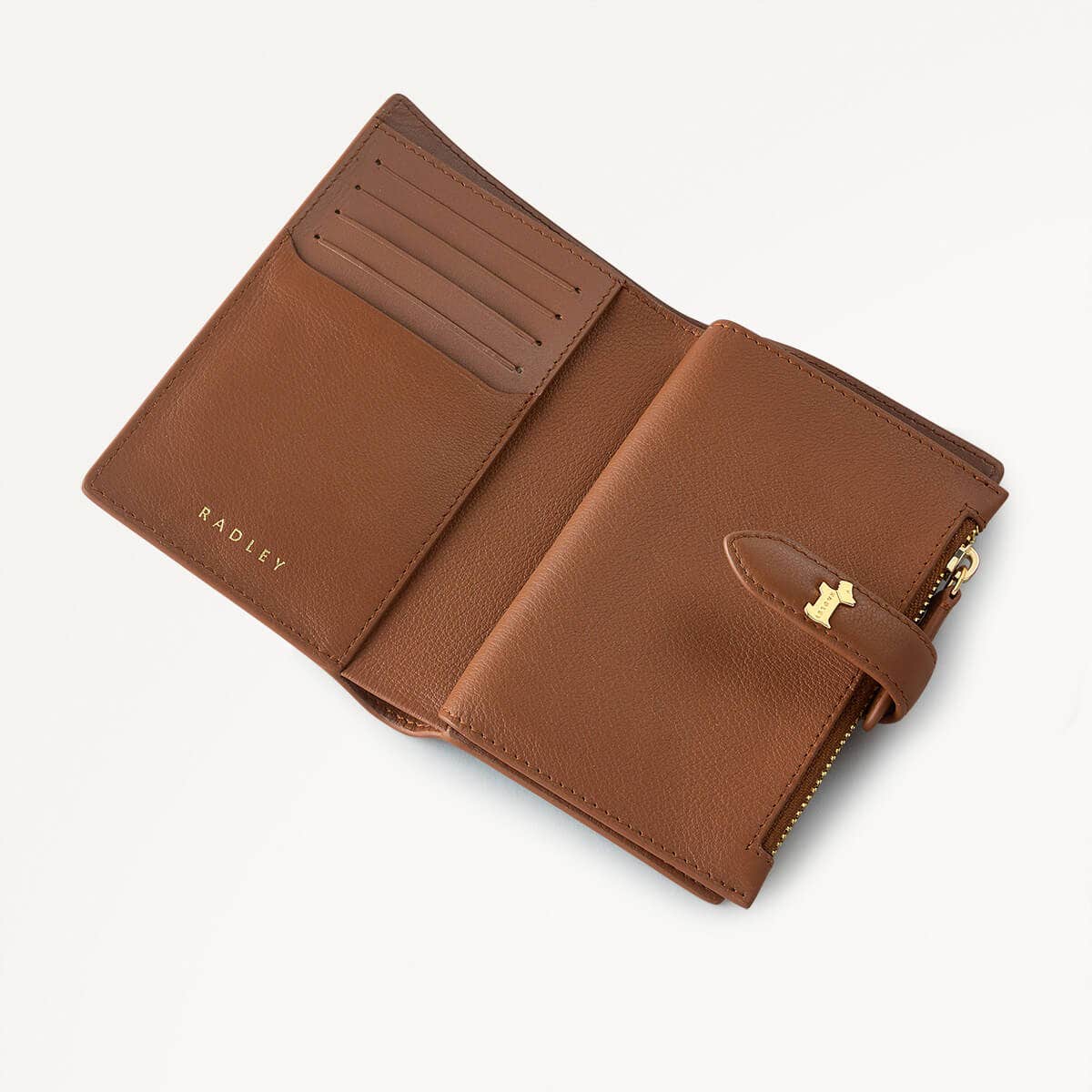 Willis Street Leather Medium Bifold Wallet in Saddle - 110784