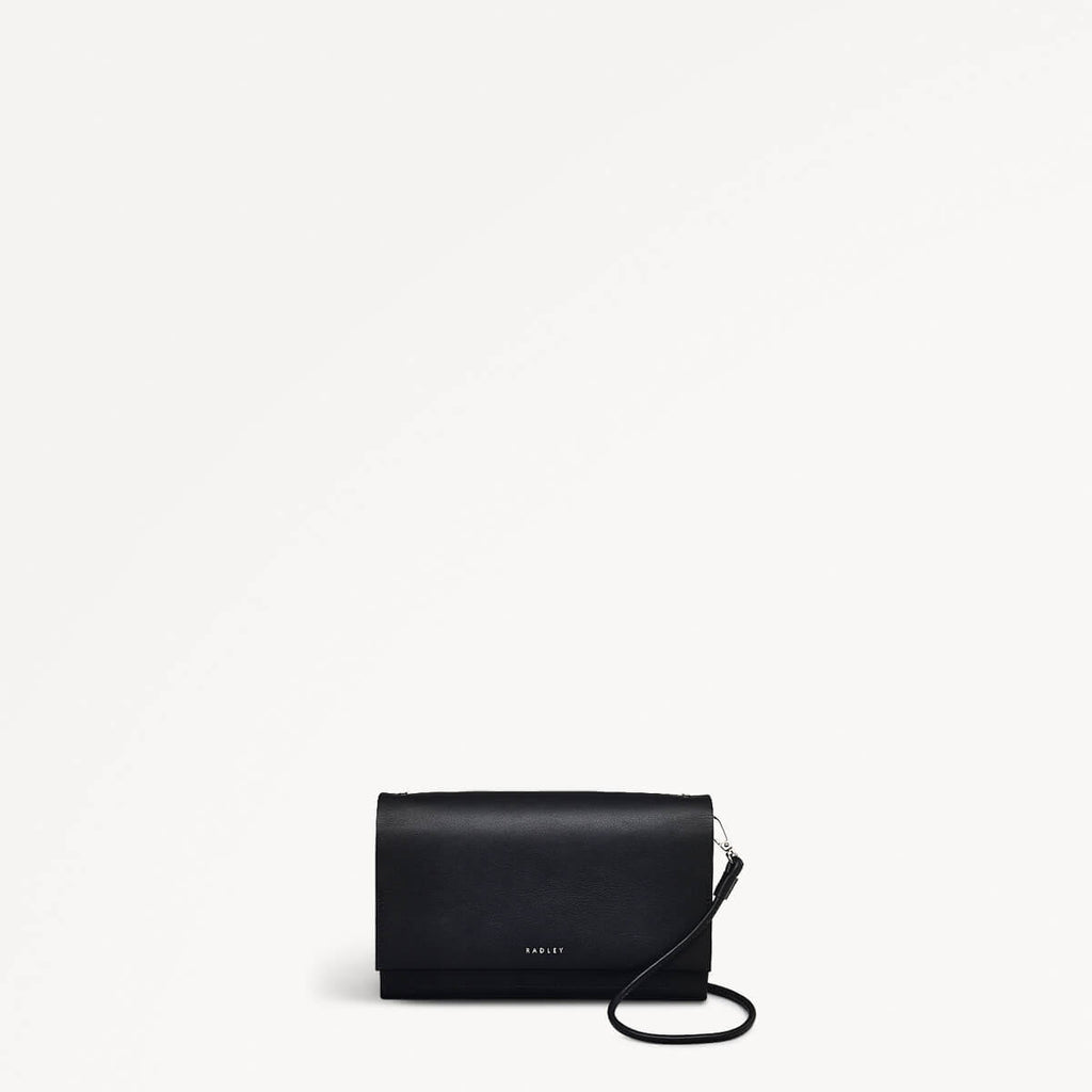 The Kensal Leather Large Phone Cross Body in Black - 110786