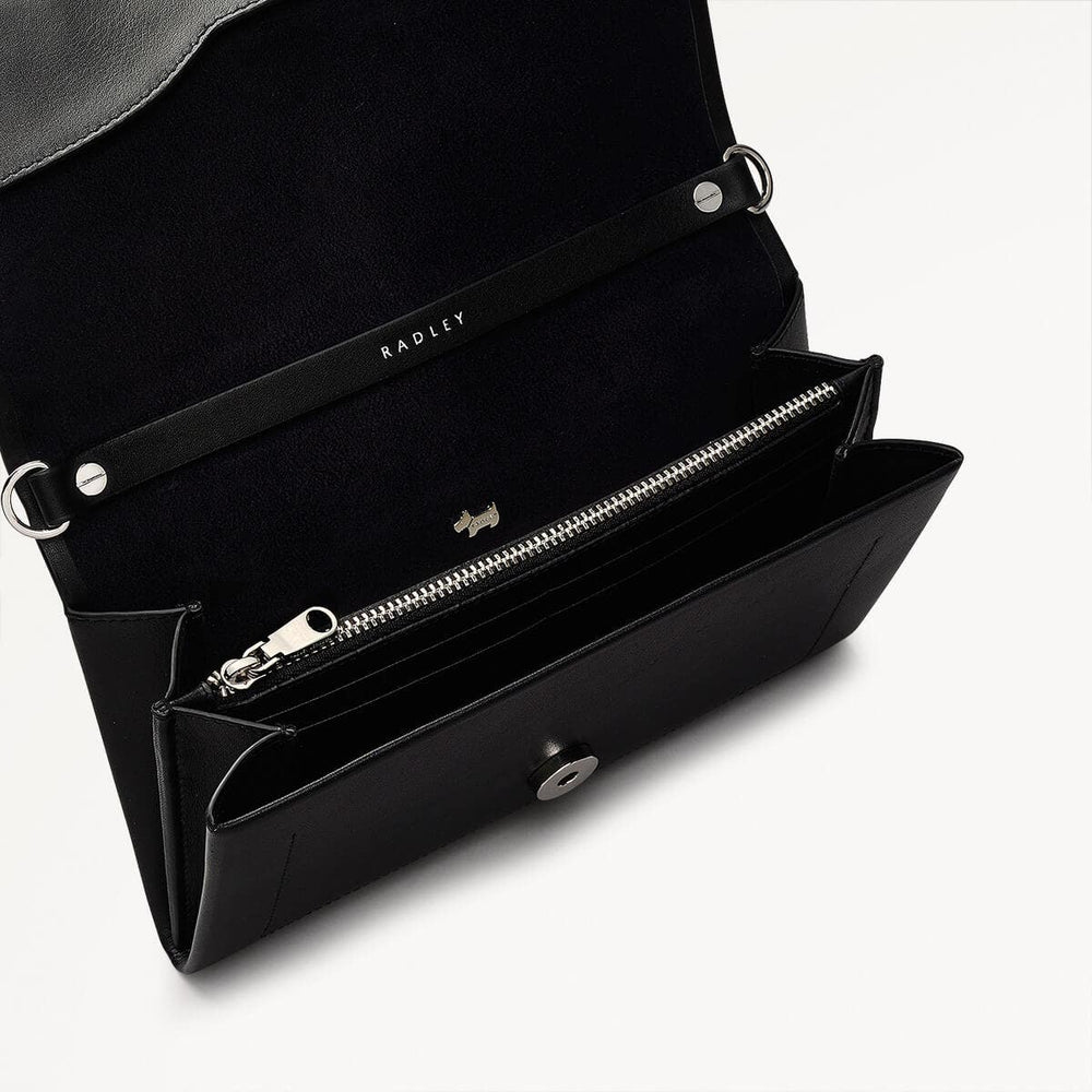 The Kensal Leather Large Phone Cross Body in Black - 110786