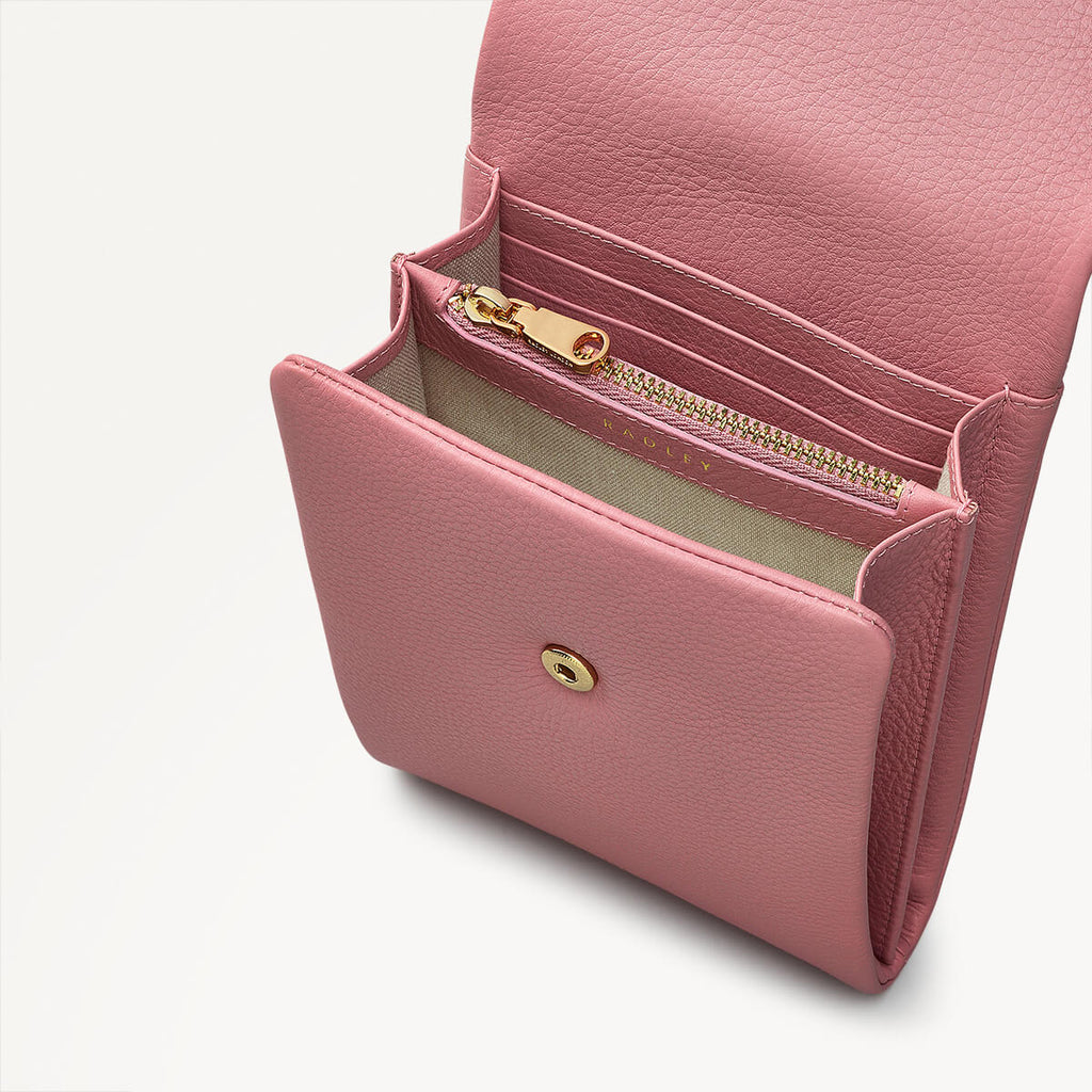 Mallow Street Leather Medium Phone Cross Body in Sienna Pink - 110787