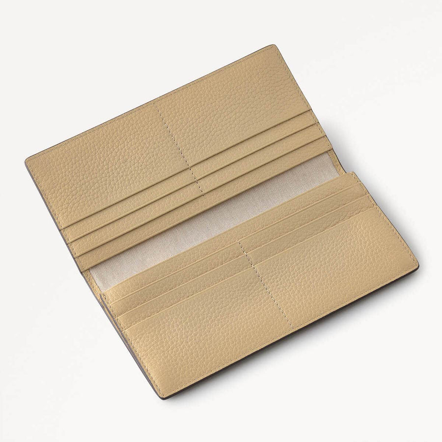 The Rathbone Leather Large Bifold Wallet in Stone - 110790