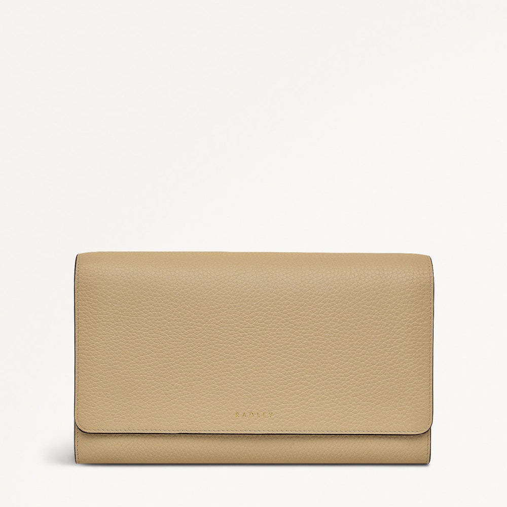The Rathbone Leather Large Flapover Travel Wallet in Stone - 110791