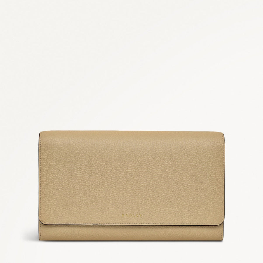 The Rathbone Leather Large Flapover Travel Wallet in Stone - 110791