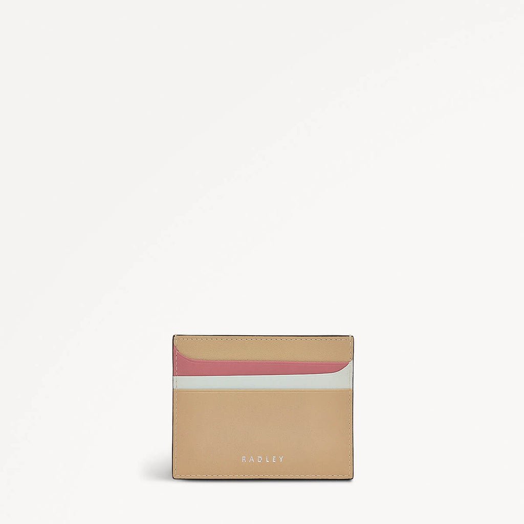 Harrowby Street Leather Small Card Holder in Stone - 110792