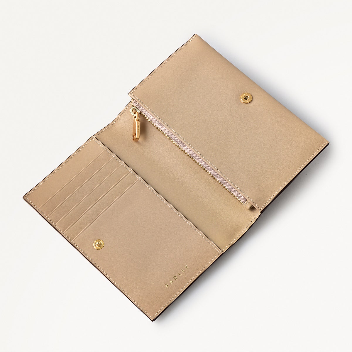 Garden Wanderer Leather Medium Flapover Wallet in Stone - 110796