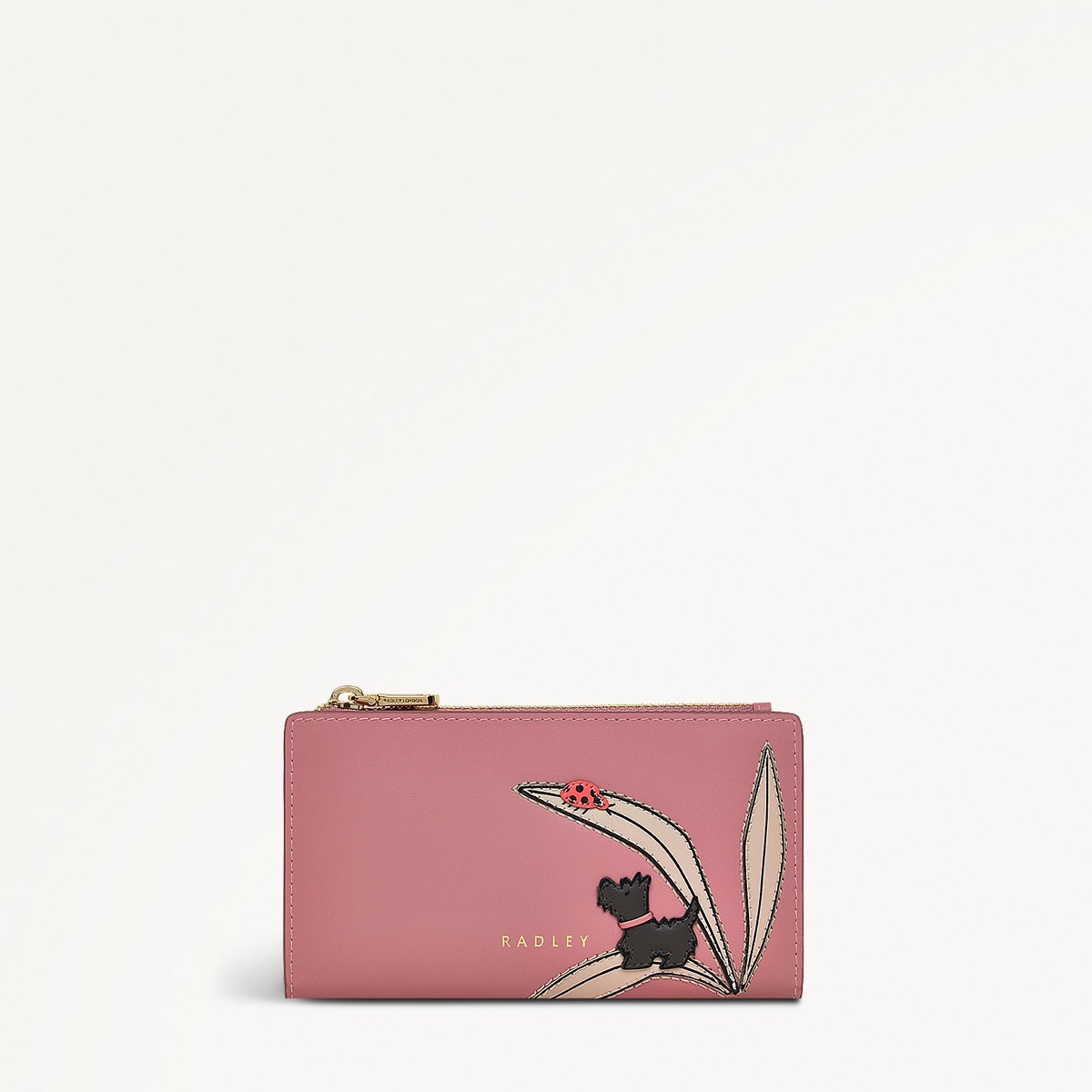 The Tales Of Spring Leather Medium Ziptop Wallet in Sienna Pink - 110798