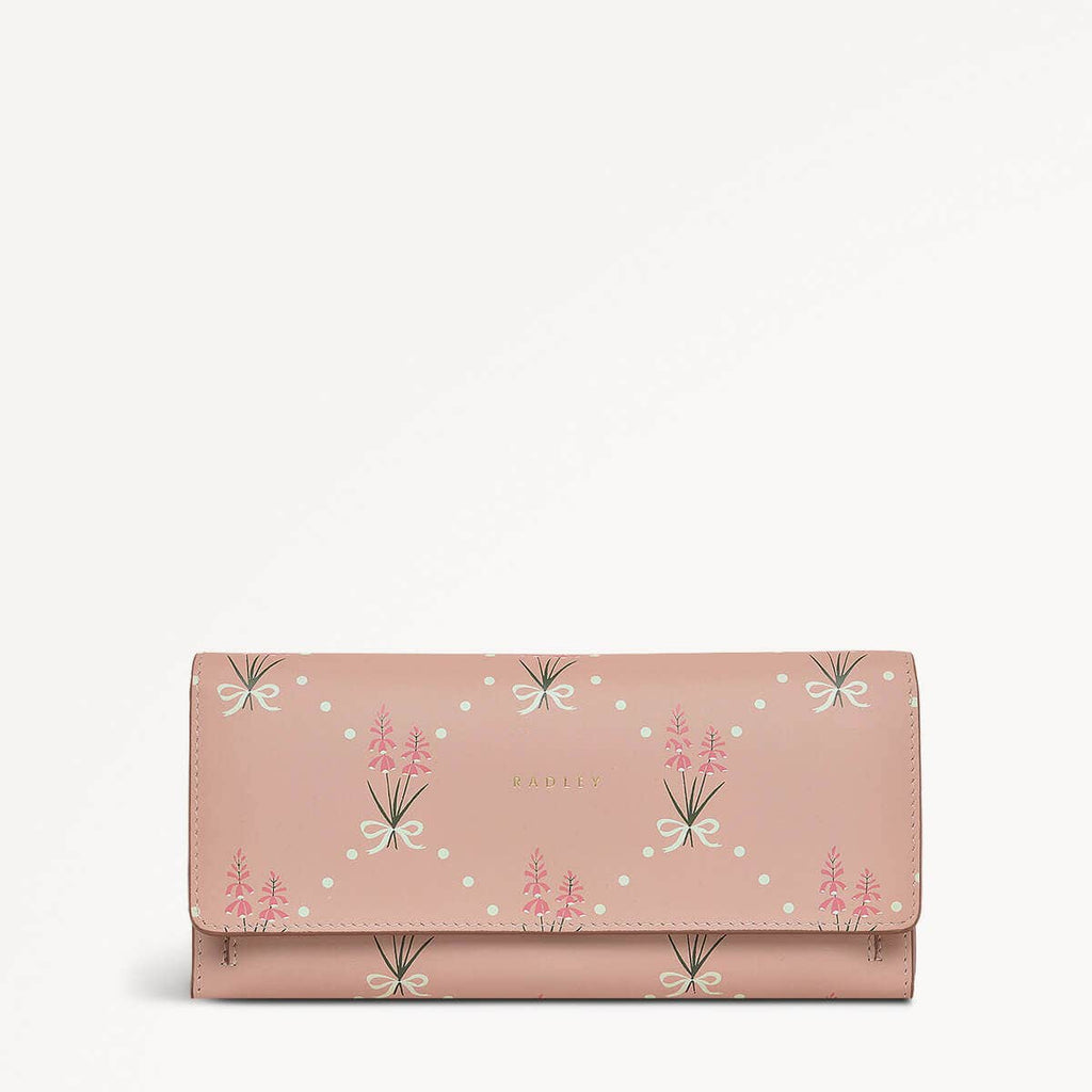 Hollyhock Leather Large Flapover Wallet in Prairie Pink - 110801