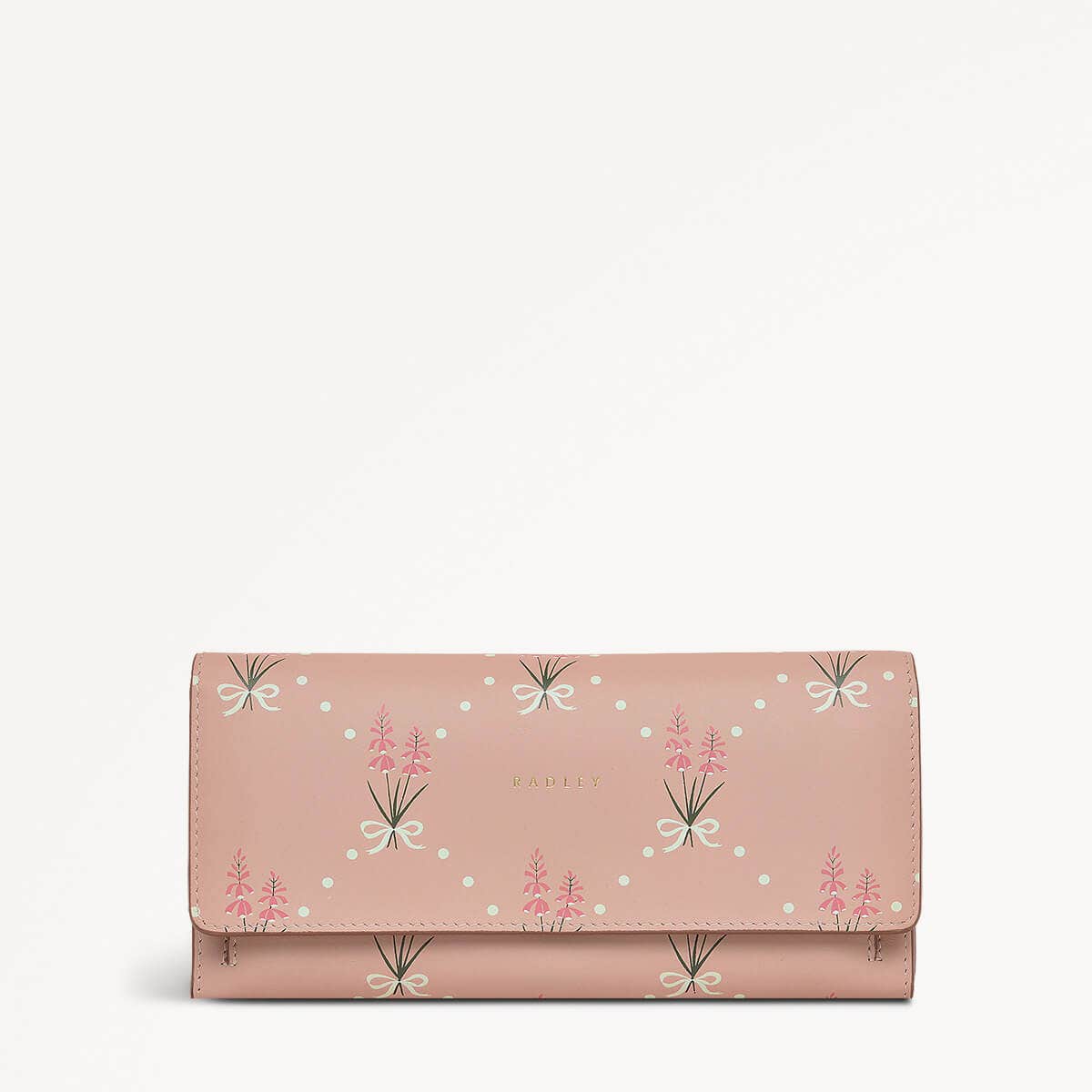 Hollyhock Leather Large Flapover Wallet in Prairie Pink - 110801
