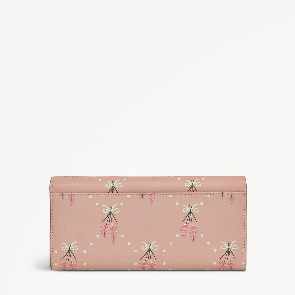Hollyhock Leather Large Flapover Wallet in Prairie Pink - 110801