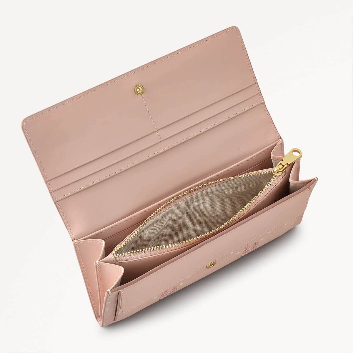Hollyhock Leather Large Flapover Wallet in Prairie Pink - 110801