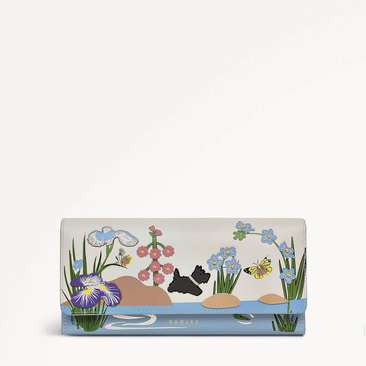 RHS SS25 Leather Large Flapover Wallet in Chalk - 110803