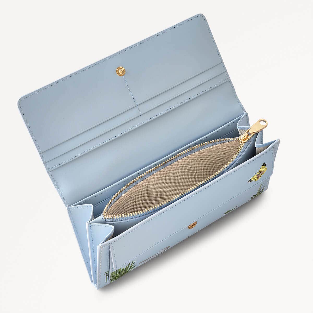RHS SS25 Leather Large Flapover Wallet in Chalk - 110803