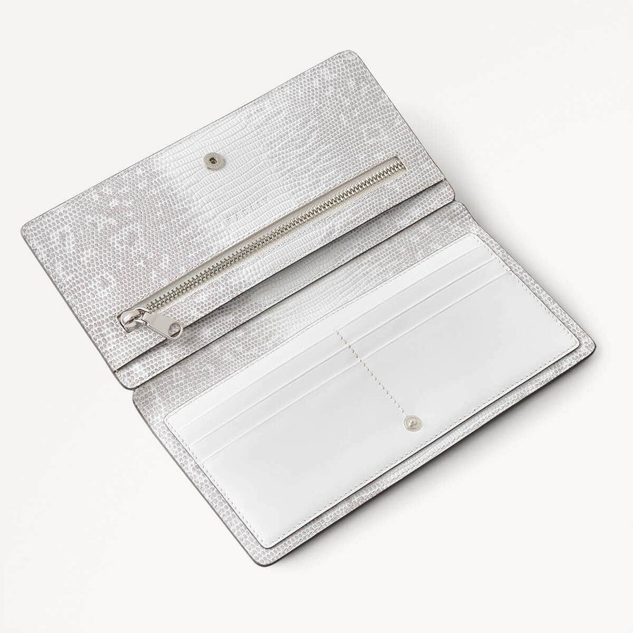 Coin Street Leather Large Bifold Wallet in Bright White - 110808