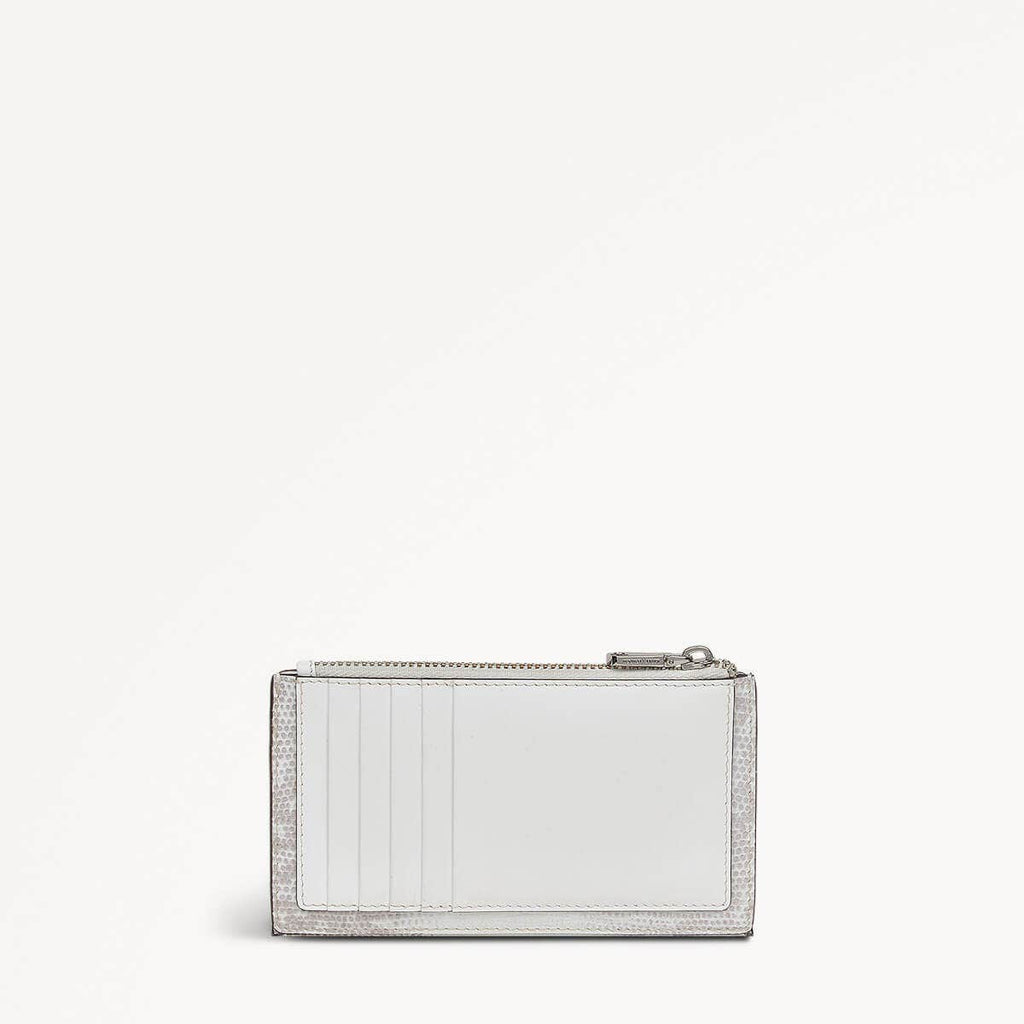 Coin Street Faux Lizard Medium Ziptop Wallet in Bright White - 110809