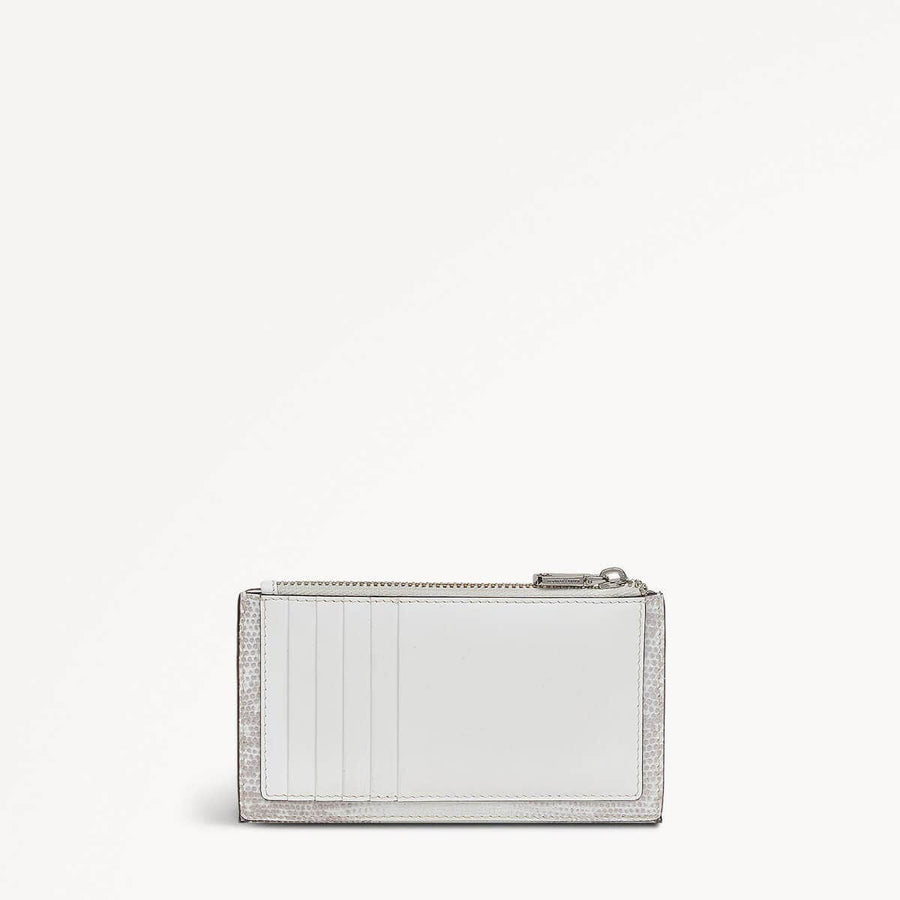 Coin Street Faux Lizard Medium Ziptop Wallet in Bright White - 110809