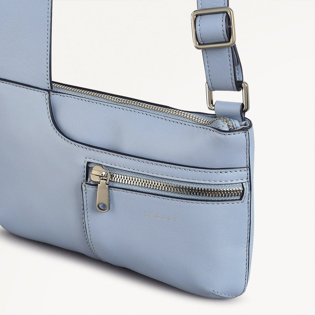 Pockets Mini Ziptop Cross Body Smoke Blue - 110810