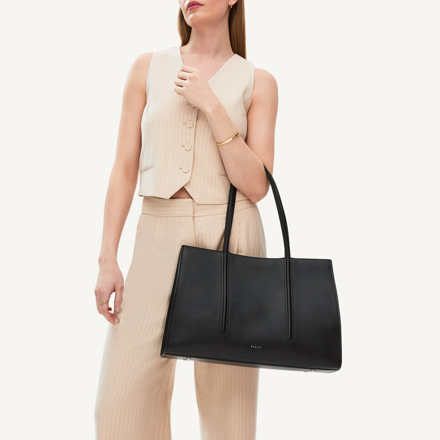 Portland Place Large Open Top Tote Black - 110838